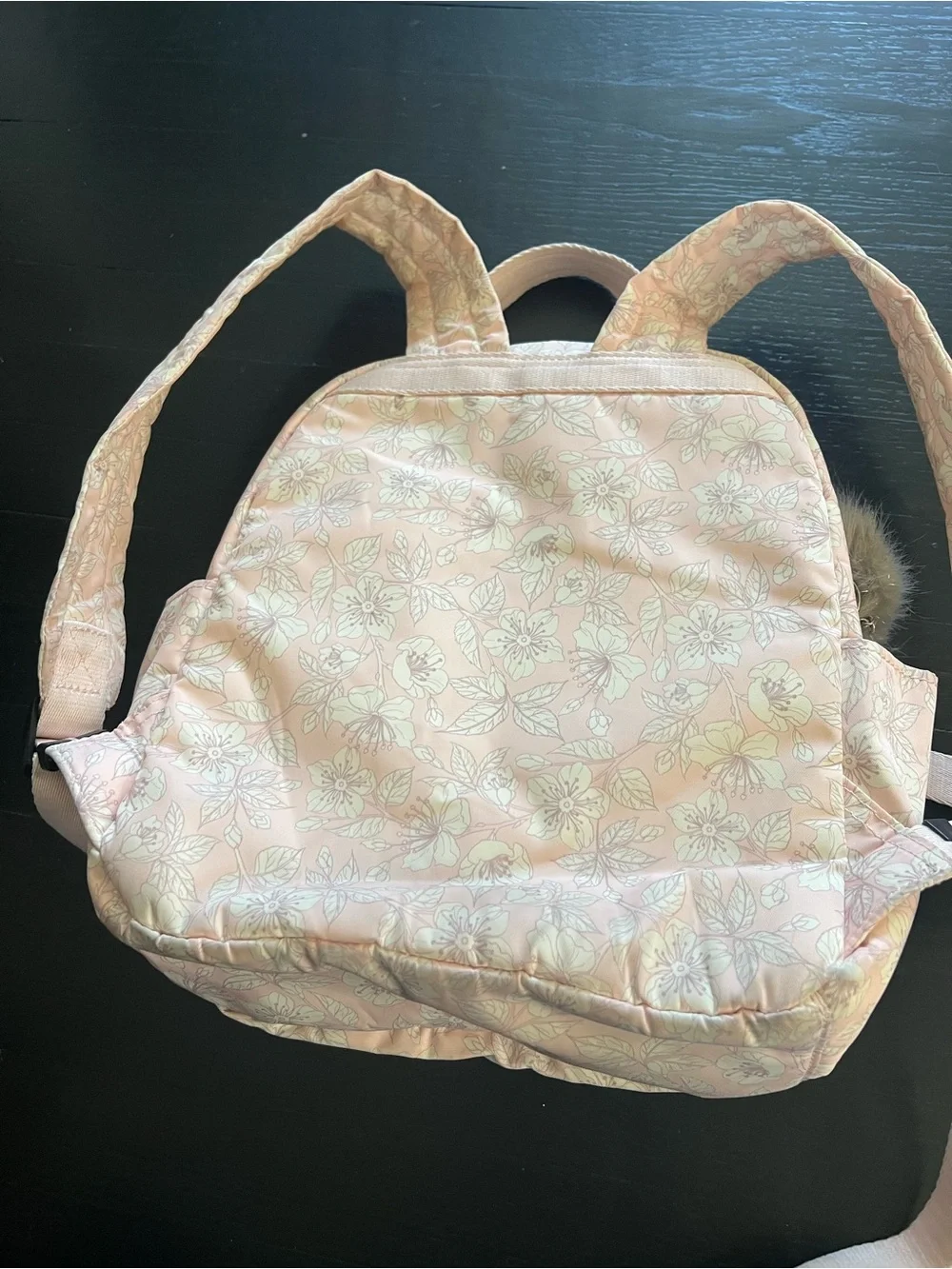 KIPLING Paola Small Backpack Pale Pinky FLORAL FLOWER SILVER WHITE